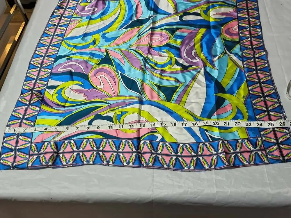 Boston Proper Women's Satin Polyester Square Scarf Abstract Multicolor 26x26